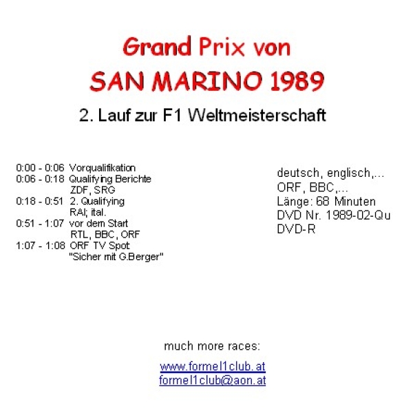 1989 02 Qualifying,... San Marino Imola