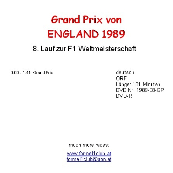 1989 08 England / Silverstone