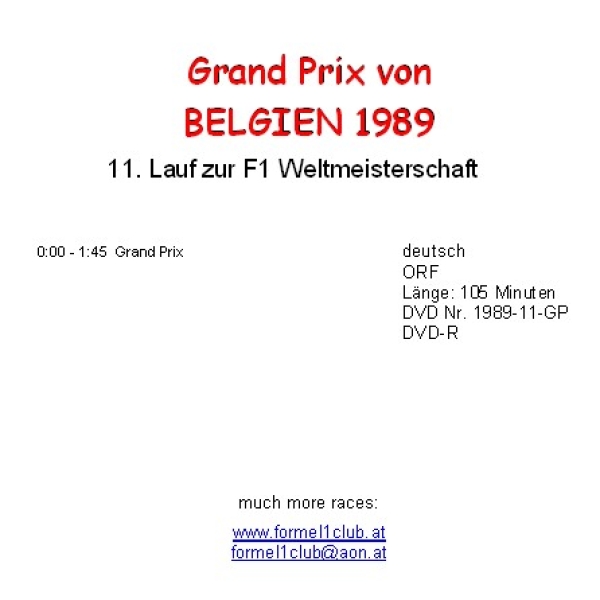 1989 11 Belgien / Spa
