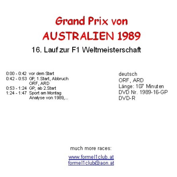 1989 16 Australien / Adelaide; Deutsch