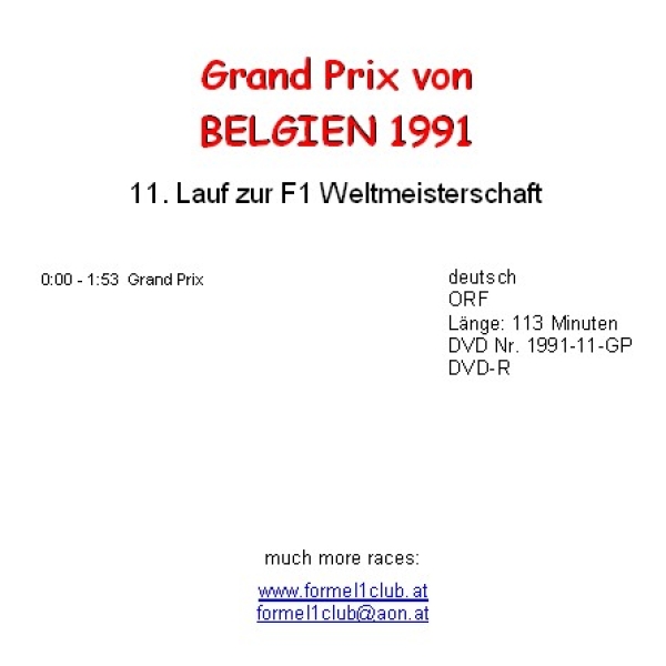 1991 11 Belgien / Spa