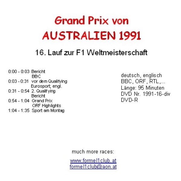 1991 16 Australien / Adelaide; deutsch