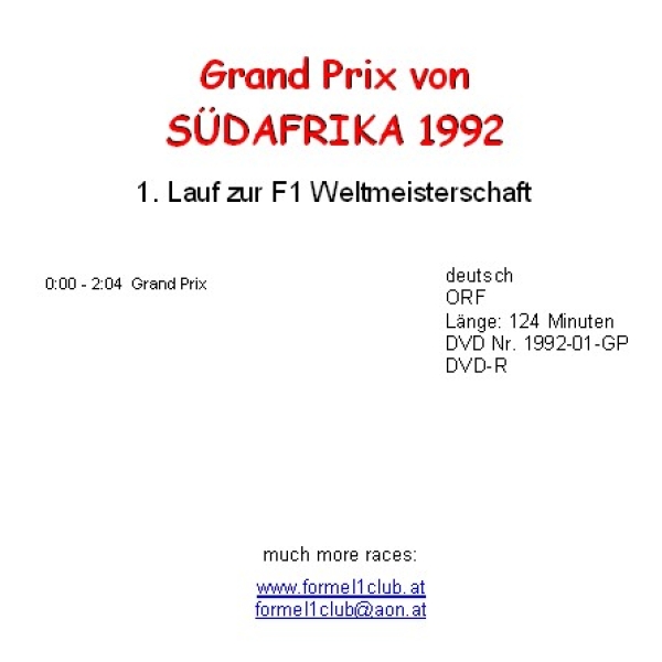 1992 01 Südafrika / Kyalami