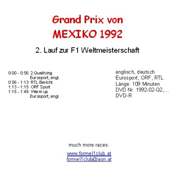 1992 02 Qualifying Mexiko Mexiko City
