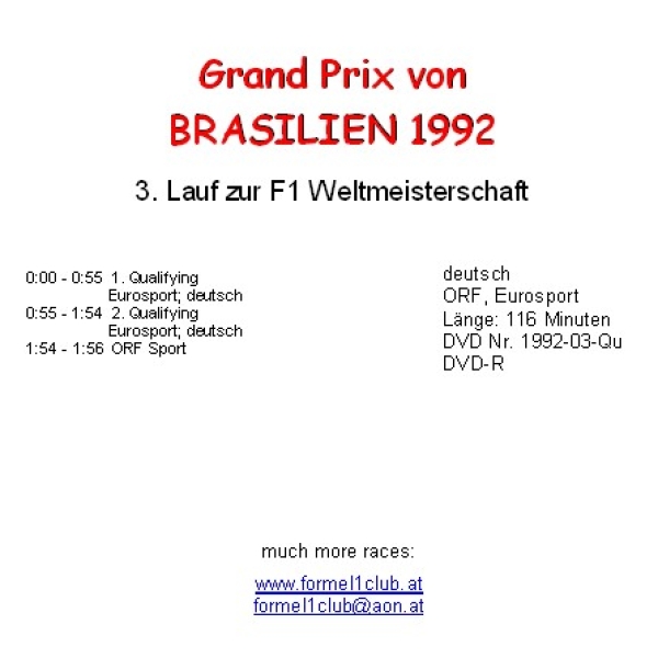 1992 03 Qualifying Brasilien Interlagos