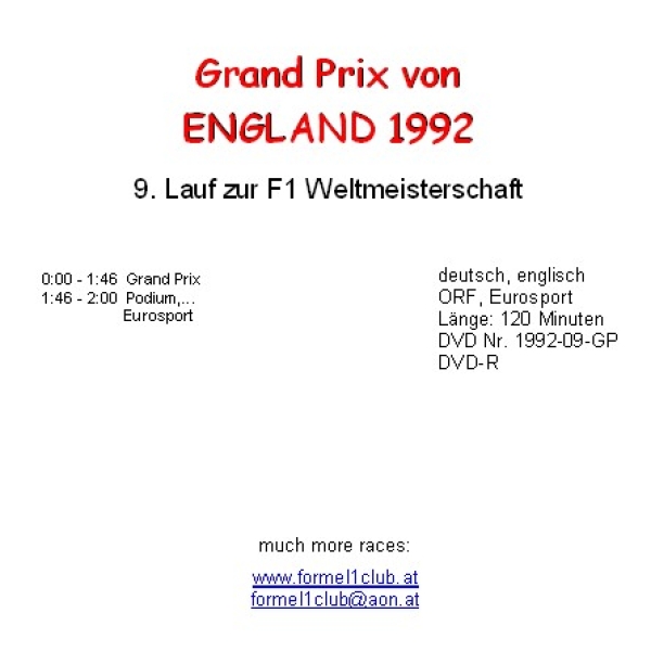 1992 09 England / Silverstone