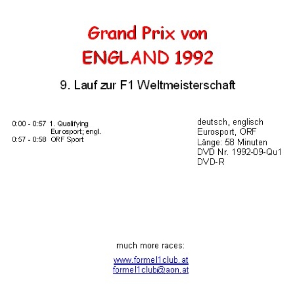 1992 09 Qualifying England Silverstone