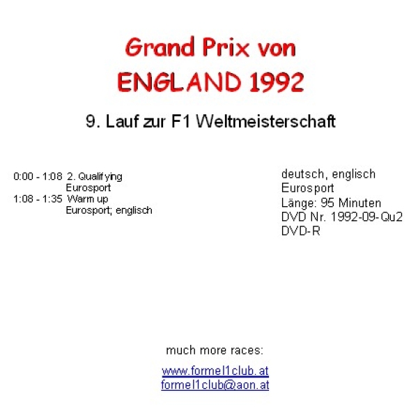 1992 09 Qualifying England Silverstone