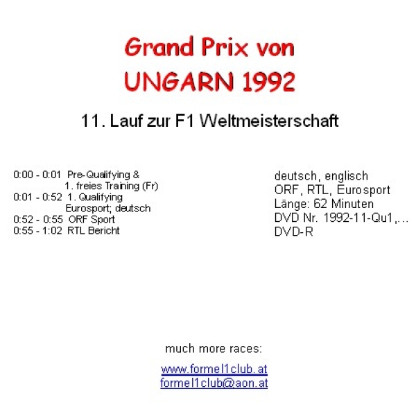 1992 11 Qualifying Ungarn Budapest