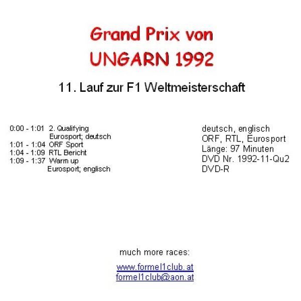 1992 11 Qualifying Ungarn Budapest