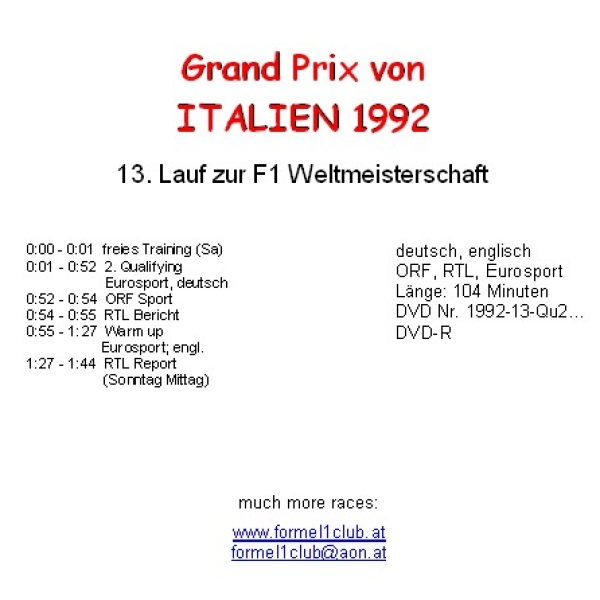 1992 13 Qualifying Italien Monza