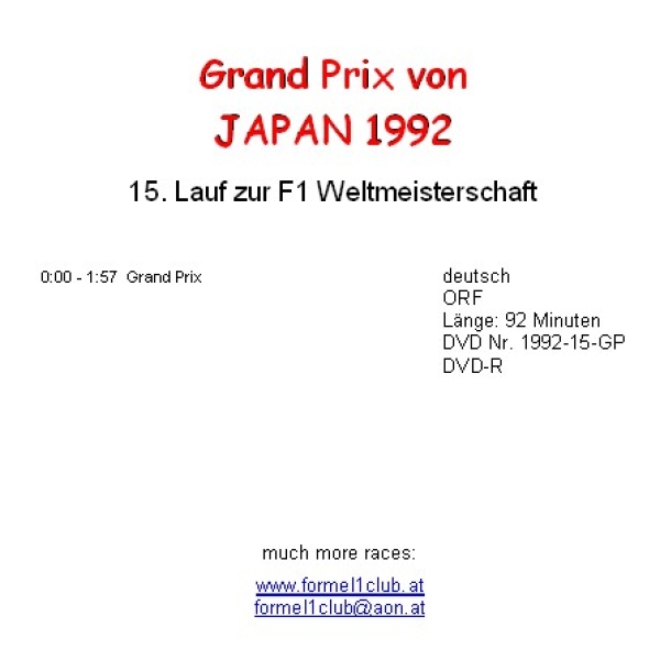 1992 15 Japan / Suzuka