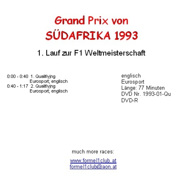 1993 01 Qualifying Südafrika Kyalami