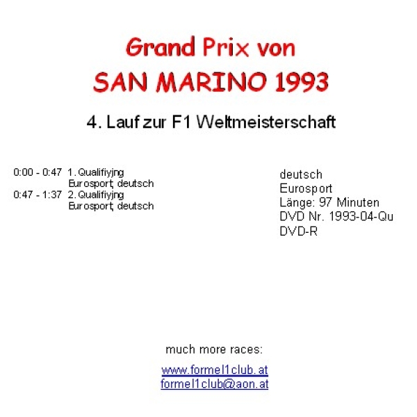 1993 04 Qualifying San Marino Imola