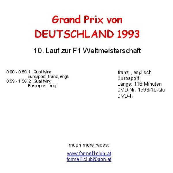 1993 10 Qualifying Deutschland Hockenheim