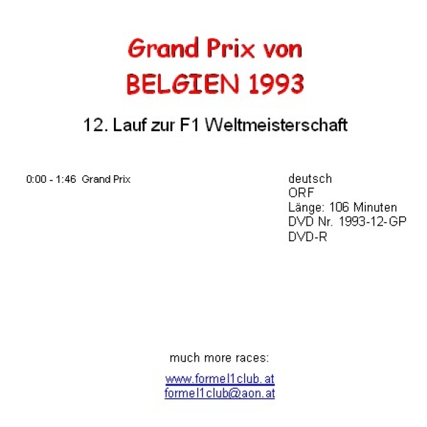 1993 12 Belgien / Spa