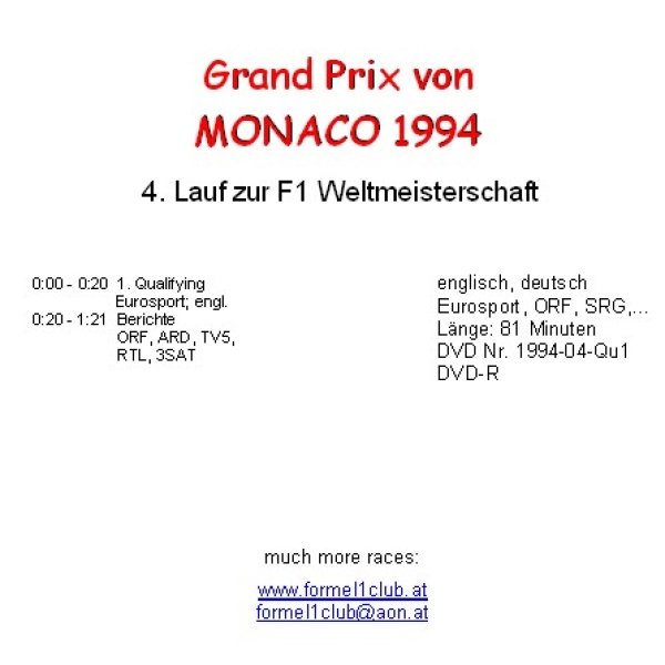 1994 04 Qualifying Monaco Monte Carlo