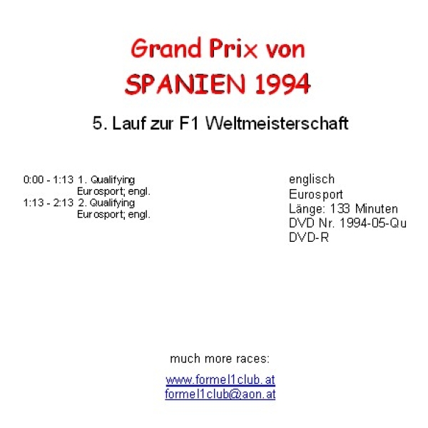 1994 05 Qualifying Spanien Barcelona