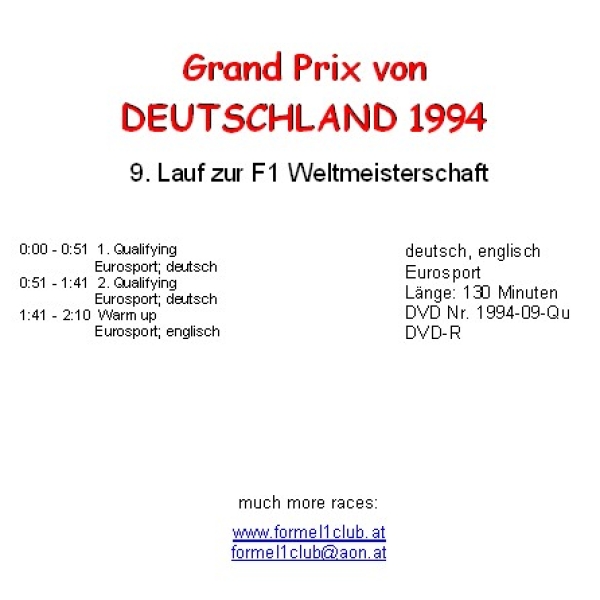 1994 09 Qualifying Deutschland Hockenheim