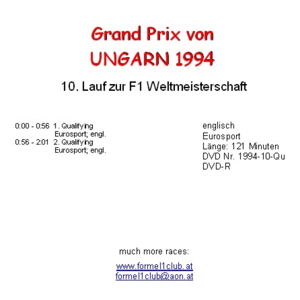 1994 10 Qualifying Ungarn Budapest