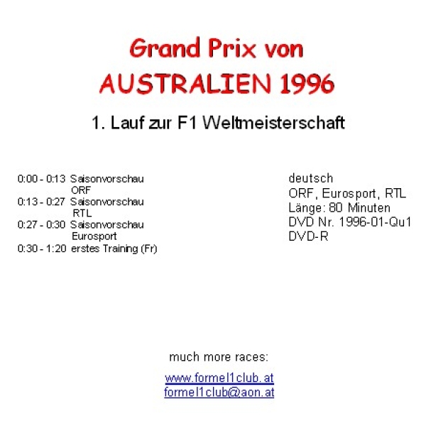 1996 01 Qualifying Australien Melbourne