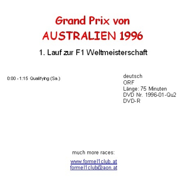 1996 01 Qualifying Australien Melbourne