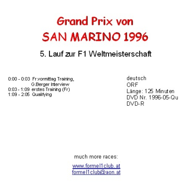 1996 05 Qualifying San Marino Imola