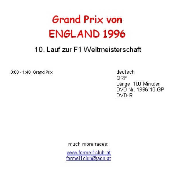 1996 10 England / Silverstone
