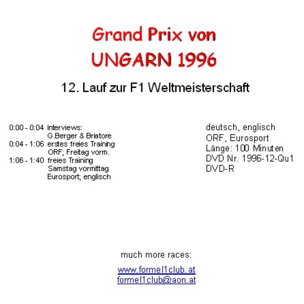 1996 12 Qualifying Ungarn Budapest