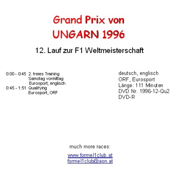 1996 12 Qualifying Ungarn Budapest