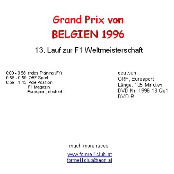 1996 13 Qualifying Belgien Spa