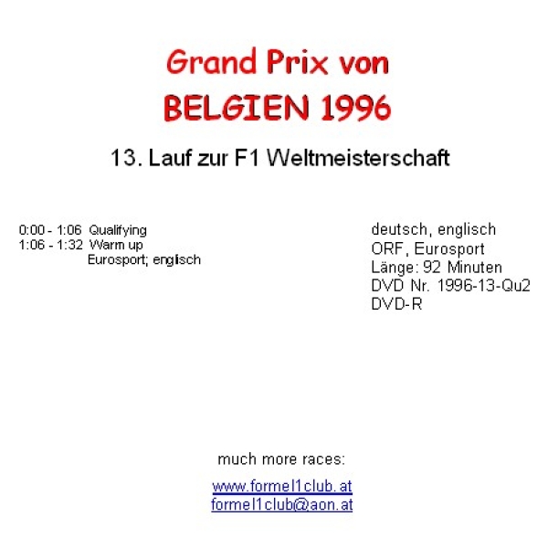 1996 13 Qualifying Belgien Spa