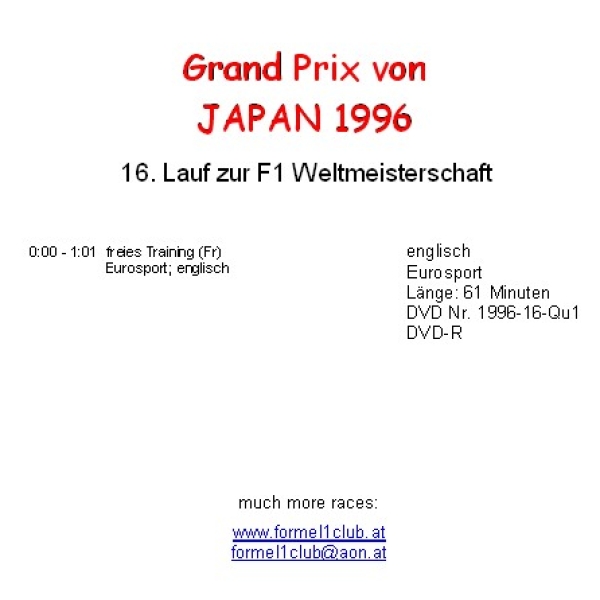 1996 16 Qualifying Japan Suzuka