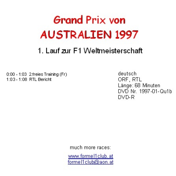 1997 01 Qualifying Australien Melbourne