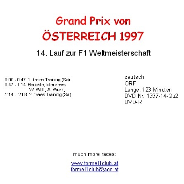 1997 14 Qualifying Österreich Spielberg