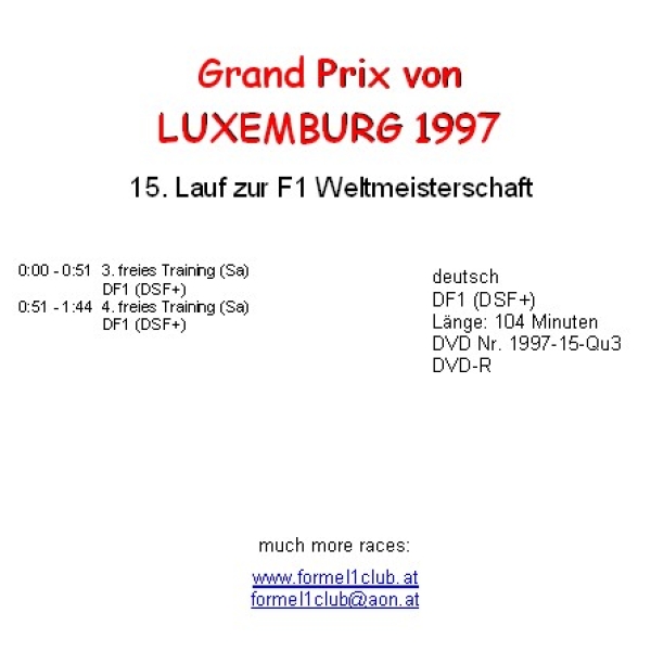 1997 15 Qualifying Luxemburg Nürburgring