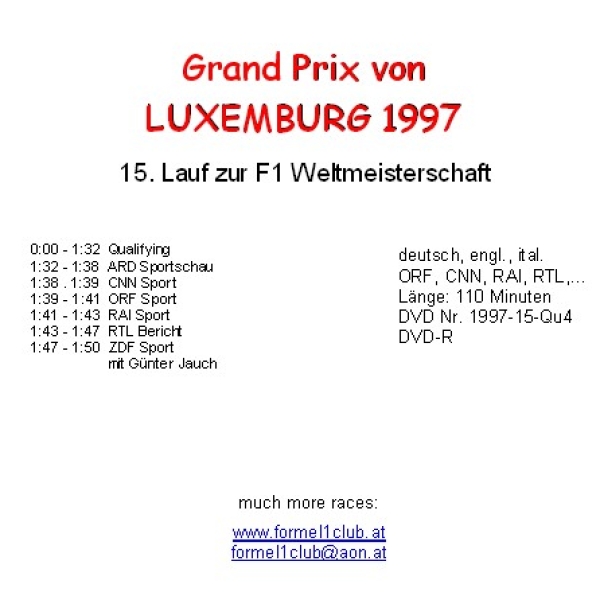 1997 15 Qualifying Luxemburg Nürburgring
