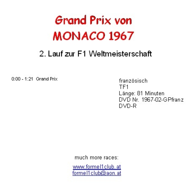 1967 02 Monaco / Monte Carlo (81min)