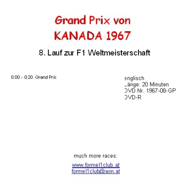 1967 08 Kanada / Mosport (20min)