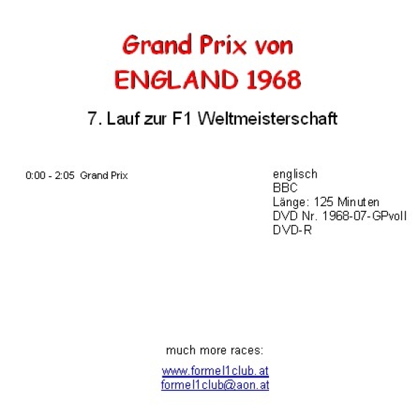 1968 07 England / Brands Hatch ...in voller Länge!