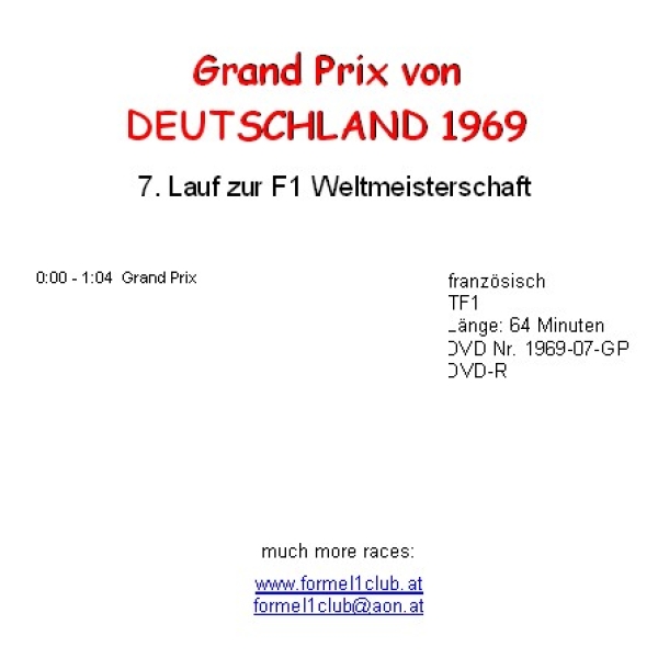 1969 07 Deutschland / Nürburgring (franz.)