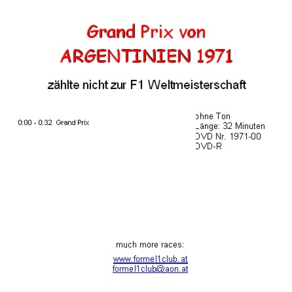 1971 00 Argentinien / Buenos Aires (kein WM Lauf)