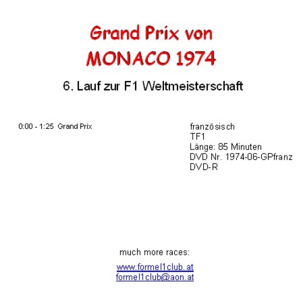 1974 06 Monaco / Monte Carlo (85min)
