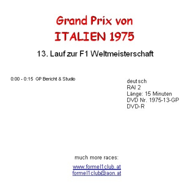 1975 13 Italien / Monza (4 DVDs)