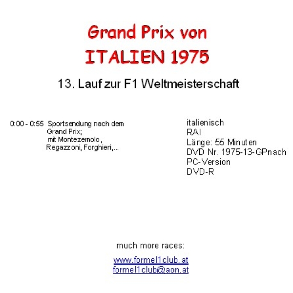 1975 13 Italien / Monza (4 DVDs)