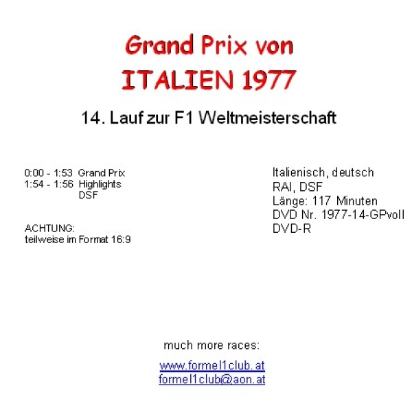 1977 14 Italien / Monza; in voller Länge