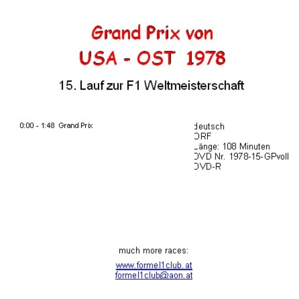 1978 15 USA Ost / Watkins Glen in VOLLER LÄNGE