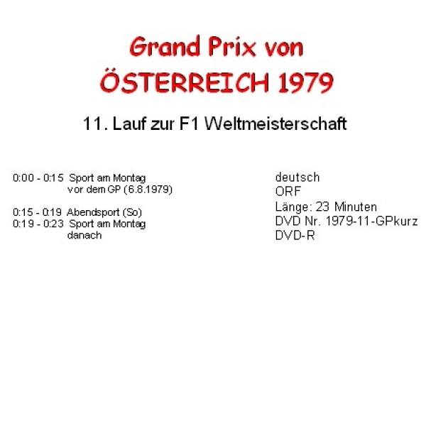1979 11 Österreich / Zeltweg