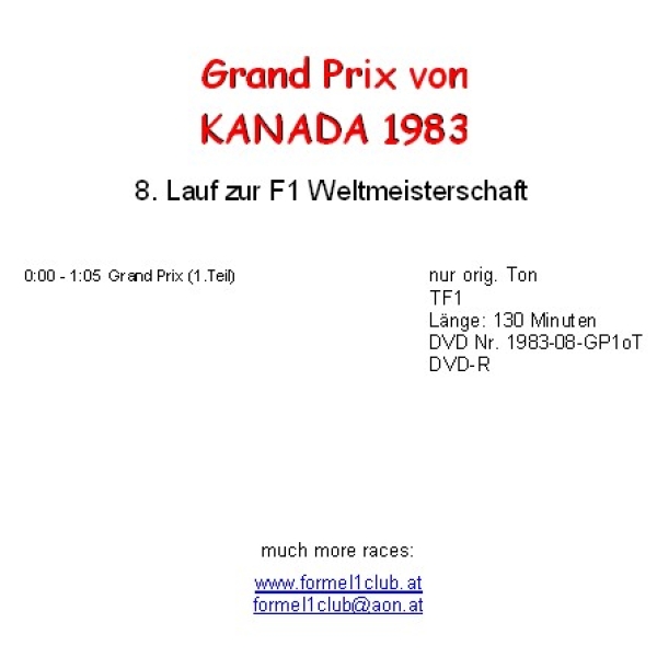 1983 08 Kanada / Montreal; oT 130min
