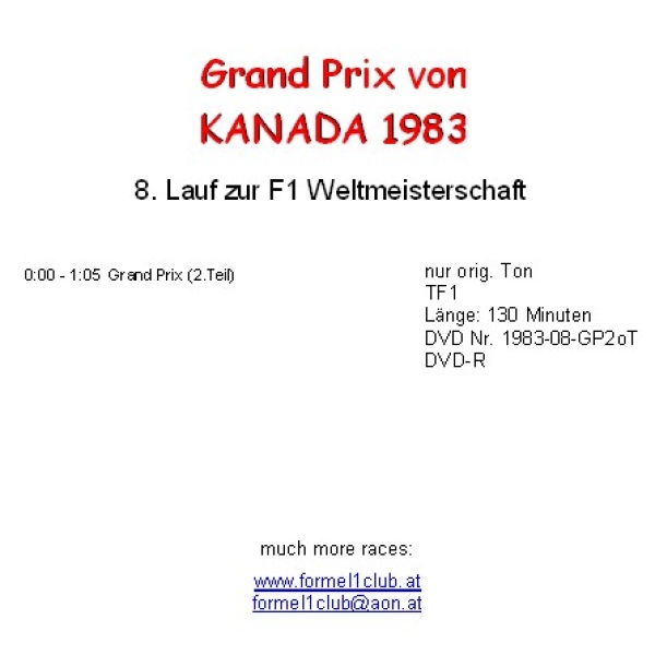 1983 08 Kanada / Montreal; oT 130min